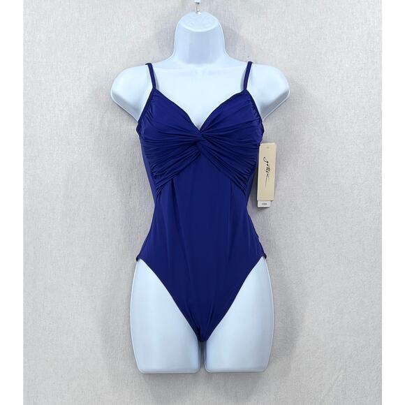 Gottex Other - VINTAGE GOTTEX One Piece Swimsuit Womens 8 Blue Twist Front Adjustable Strap NEW